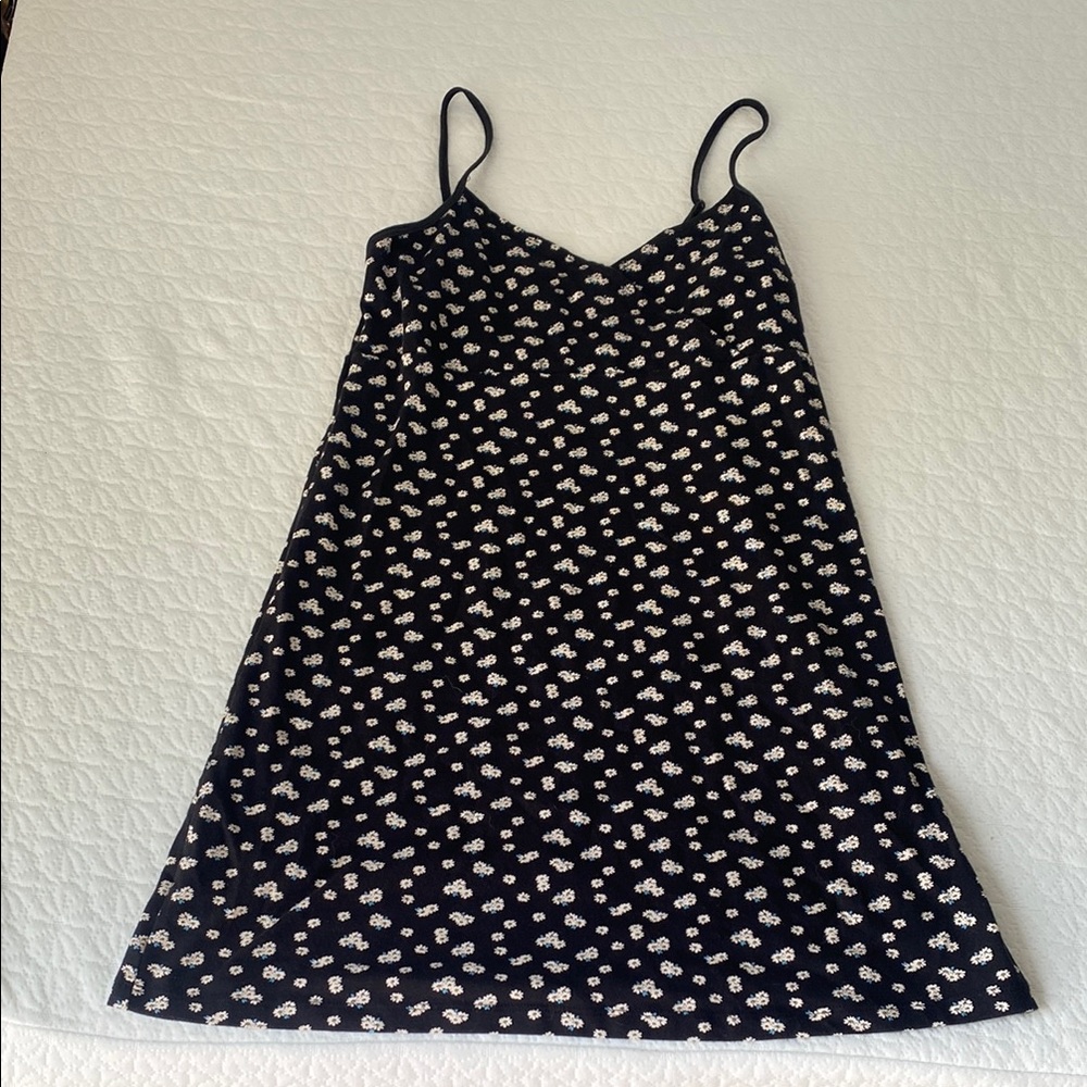 Aero Floral Black and White Slip Dress